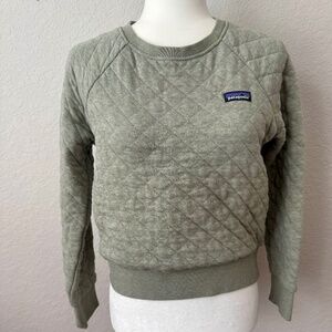 Patagonia Organic Cotton Quilted Quilt Crew Sweatshirt Celadon Women's Size XS